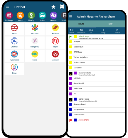 Metro App for Delhi Mumbai Kolkata Chennai